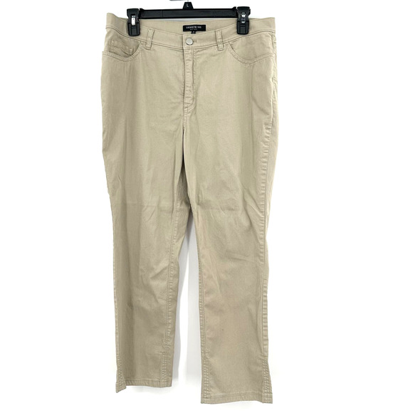 Lafayette 148‎ new york size 12 khaki colored pants cotton blend - Picture 1 of 4